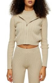 Topshop Rib Crop Hoodie   Nordstrom at Nordstrom